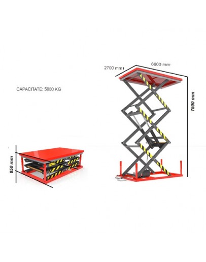 Platformă stationara de ridicare 5T 1 kVA 5 t 7,5 m