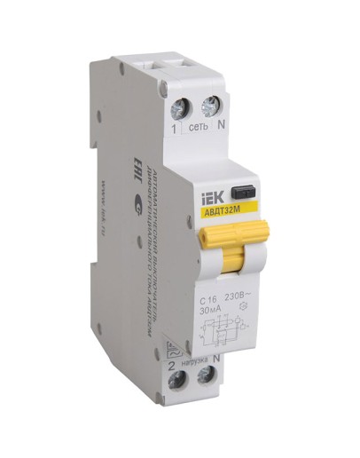 Intreruptor diferential AVDT32M 1P+N 10A 30mA IEK
