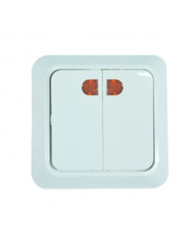 Întrerupător dublu cu indicator exterior 250V Elmos