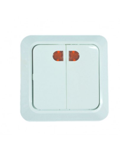 Întrerupător dublu cu indicator exterior 250V Elmos